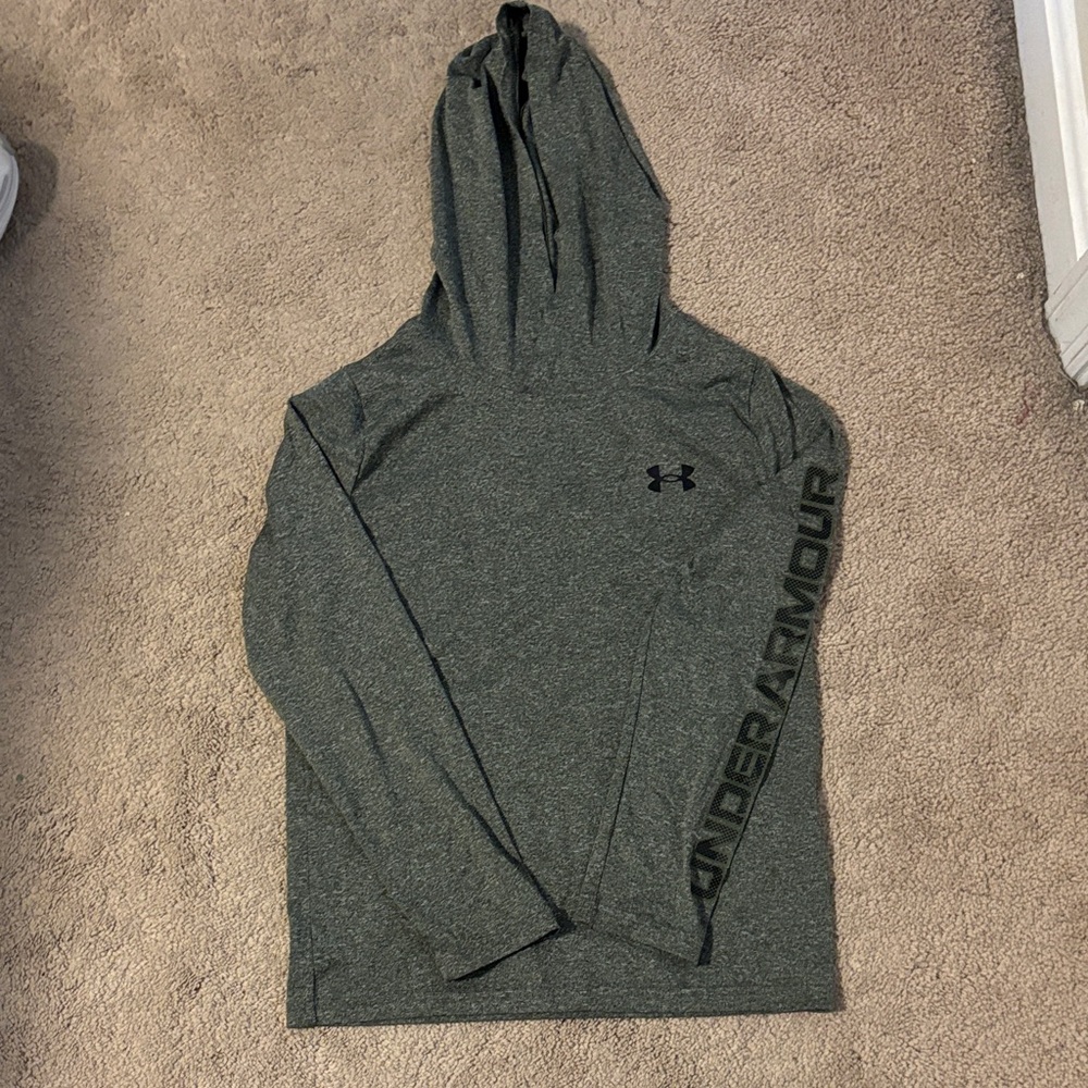 Under Armour Boys Hooded Long Sleeve Tee - Gray